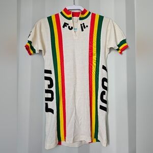 1980's Vintage Fuji Men's Wool Bicycle Racing Jersey